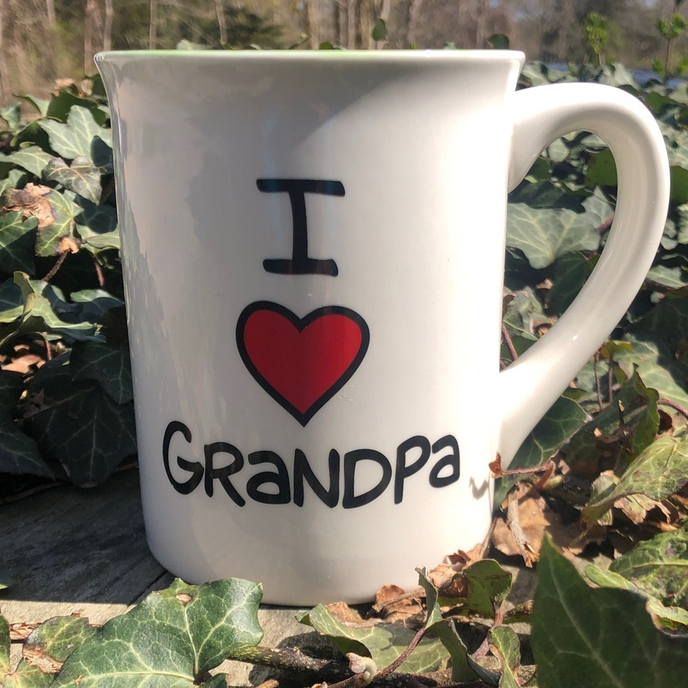 White 'I ♥ Grandpa' Ceramic Coffee Mug - Sentimental Gift